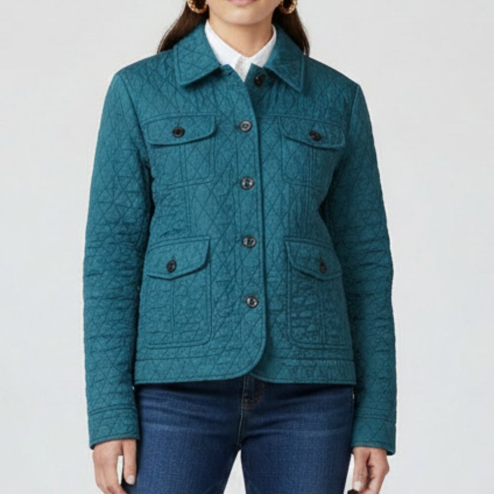 Coldwater Creek Crinkle Diamond Quilted Jacket - Picture 6 of 16